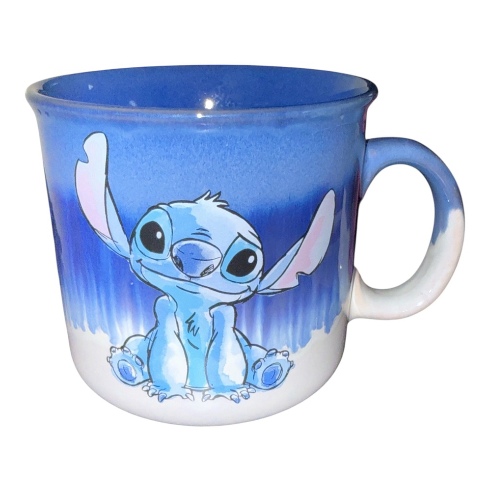 Disney Stitch Ceramic Coffee Mug, Blue Gradient Design, 18 oz